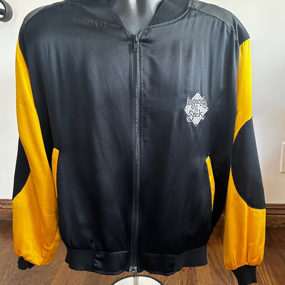 Vintage Legends of the Stick Silk Black and Yellow Jacket ft Christy Mathewson